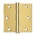 Polished Gold 3.5 x 3.5" NRP Steel Ball Bearing Hinge - Residential Door Hinge - 2 Pack