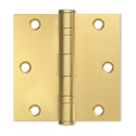 Matte Gold 3.5 x 3.5" NRP Steel Ball Bearing Hinge - Residential Door Hinge - 2 Pack