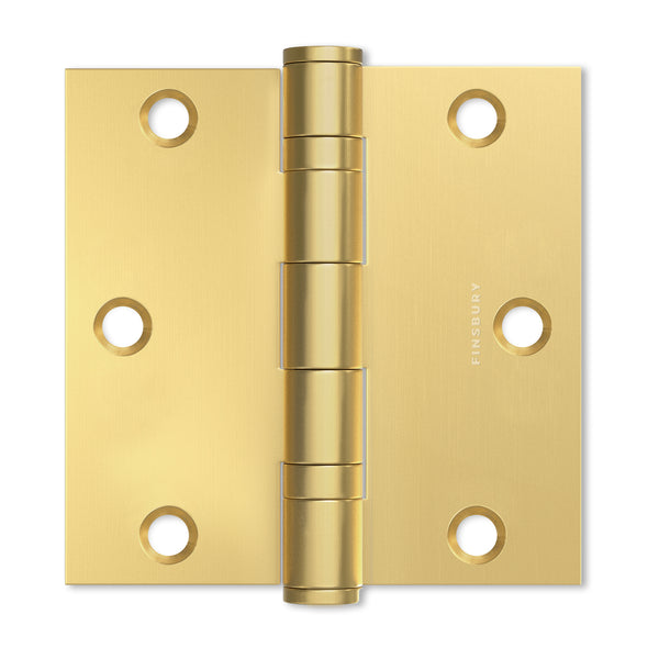 Matte Gold 3.5 x 3.5" NRP Steel Ball Bearing Hinge - Residential Door Hinge - 2 Pack