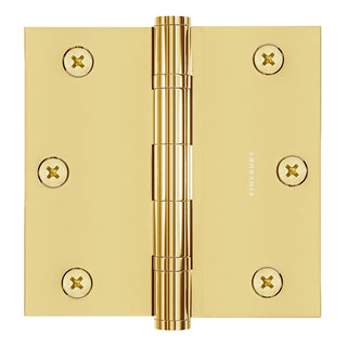 5x5 Inch Solid Brass Ball Bearing Door Hinge - Non Lacquered Polished Brass