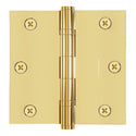 3.5 x 3.5 Inch Solid Brass Ball Bearing Door Hinge - Non Lacquered Polished Brass