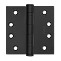 Matte Black 4x4" NRP Steel Ball Bearing Hinge - Residential Door Hinge - 2 Pack