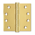 Polished Gold 4x4" NRP Steel Ball Bearing Hinge - Residential Door Hinge - 2 Pack